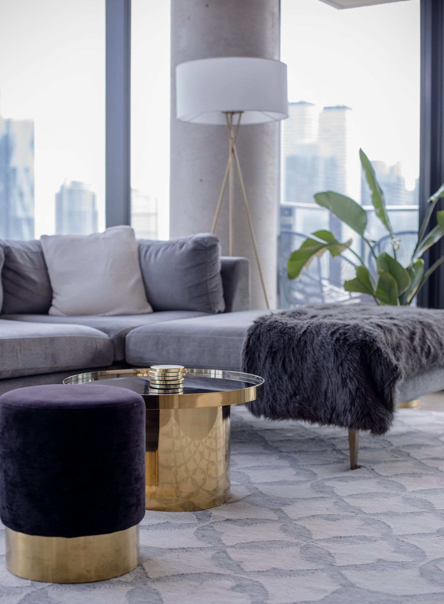 grey-and-gold-living-room-interior-design - HearthGleam